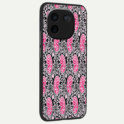  Crimson Paisley Charm back cover For iQOO 12 5G slim fit glass case with vibrant aesthetic design