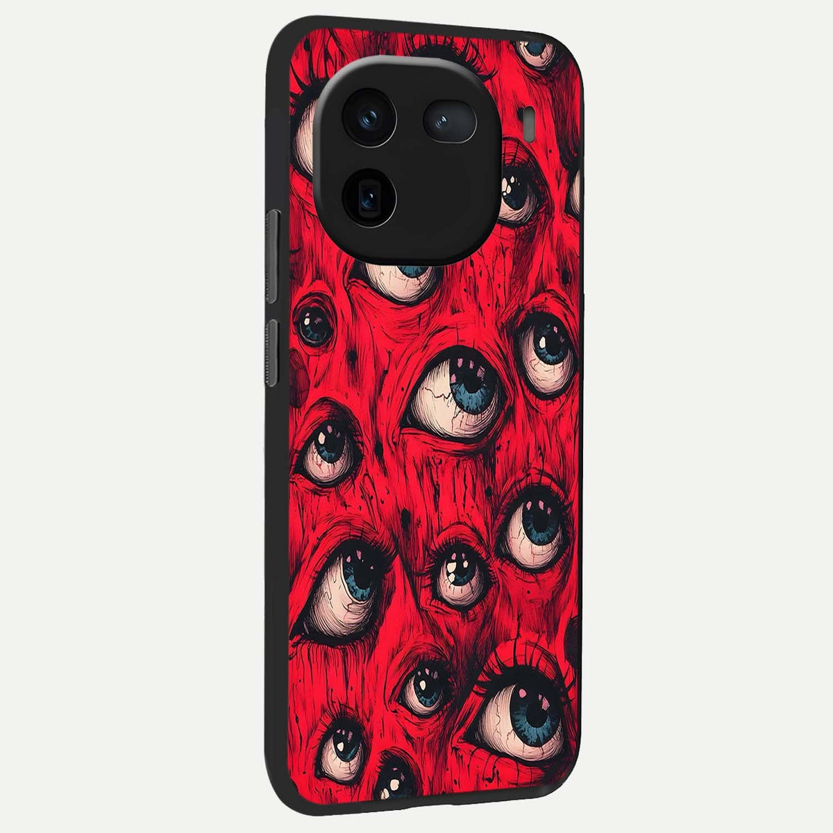  Crimson Watch Eyes back cover For iQOO 12 5G slim fit glass case with vibrant aesthetic design