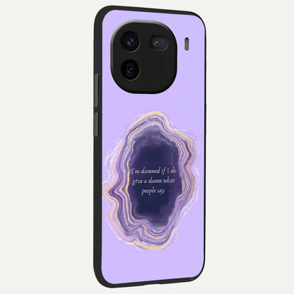  Damned People Quote back cover For iQOO 12 5G slim fit glass case with vibrant aesthetic design