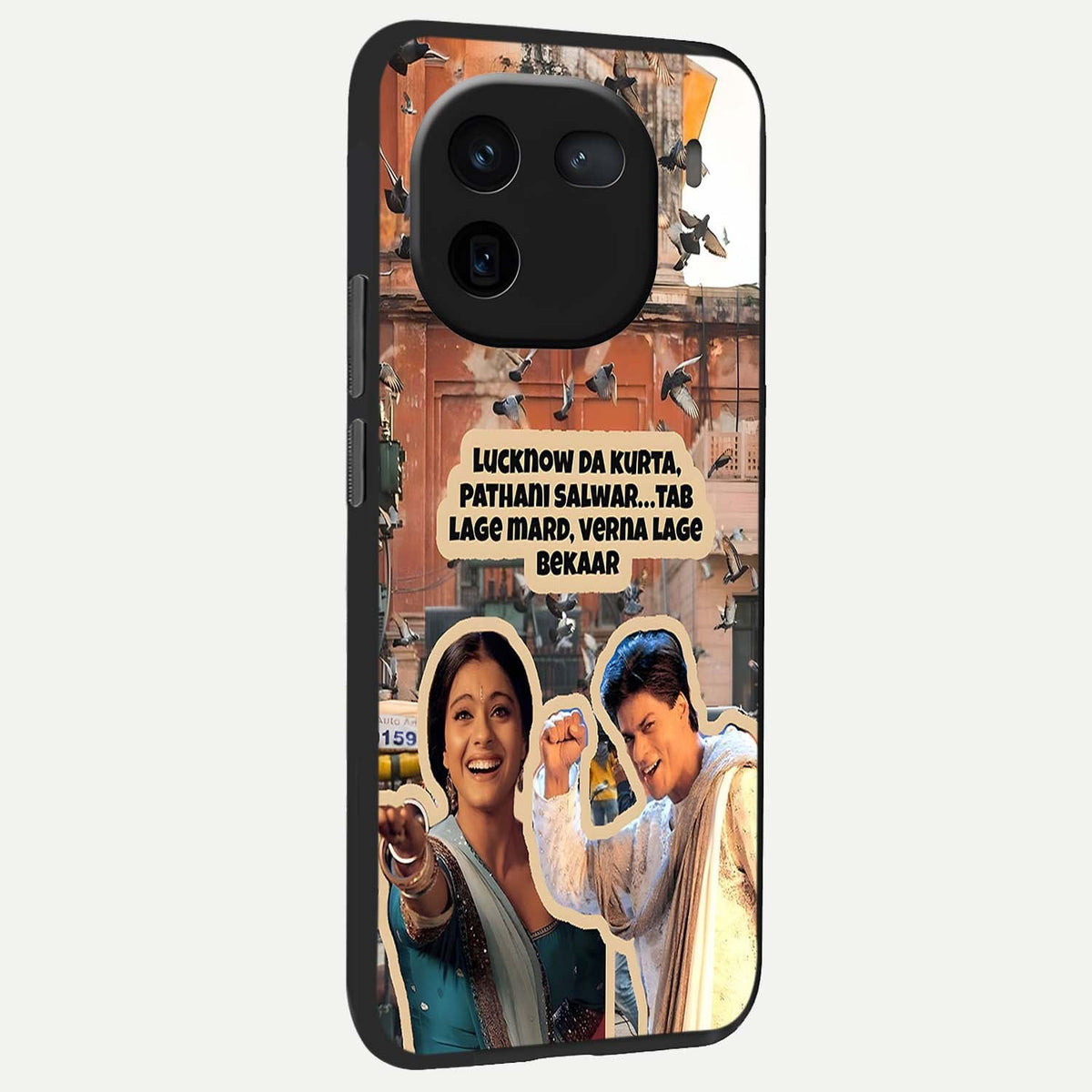  Desi Retro Vibes back cover For iQOO 12 5G slim fit glass case with vibrant aesthetic design