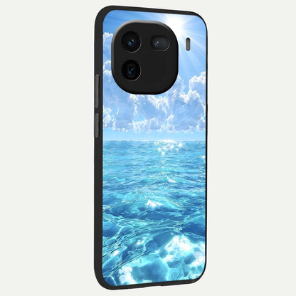  Endless Ocean Horizon back cover For iQOO 12 5G slim fit glass case with vibrant aesthetic design