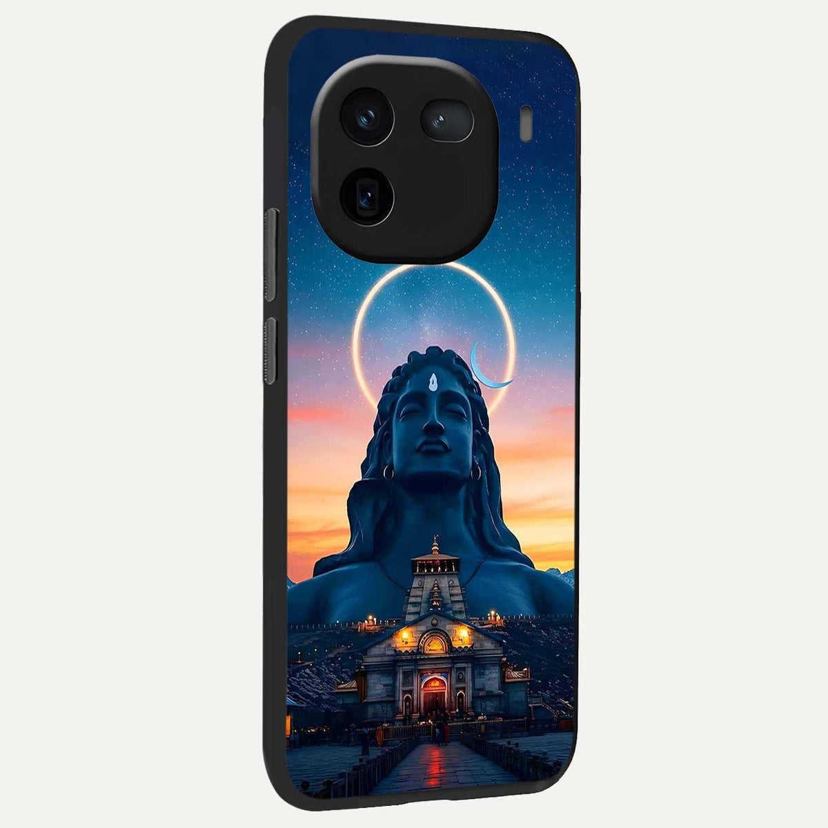  Eternal Shiva Aura back cover For iQOO 12 5G slim fit glass case with vibrant aesthetic design