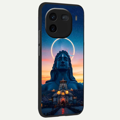  Eternal Shiva Aura back cover For iQOO 12 5G slim fit glass case with vibrant aesthetic design