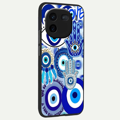  Evil Eyes Dream back cover For iQOO 12 5G slim fit glass case with vibrant aesthetic design