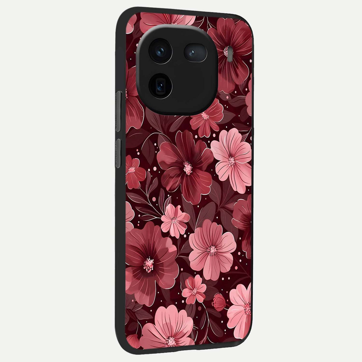  Flower Blush Bloom back cover For iQOO 12 5G slim fit glass case with vibrant aesthetic design