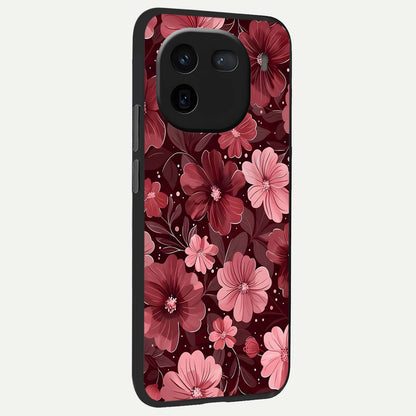 Flower Blush Bloom back cover For iQOO 12 5G slim fit glass case with vibrant aesthetic design