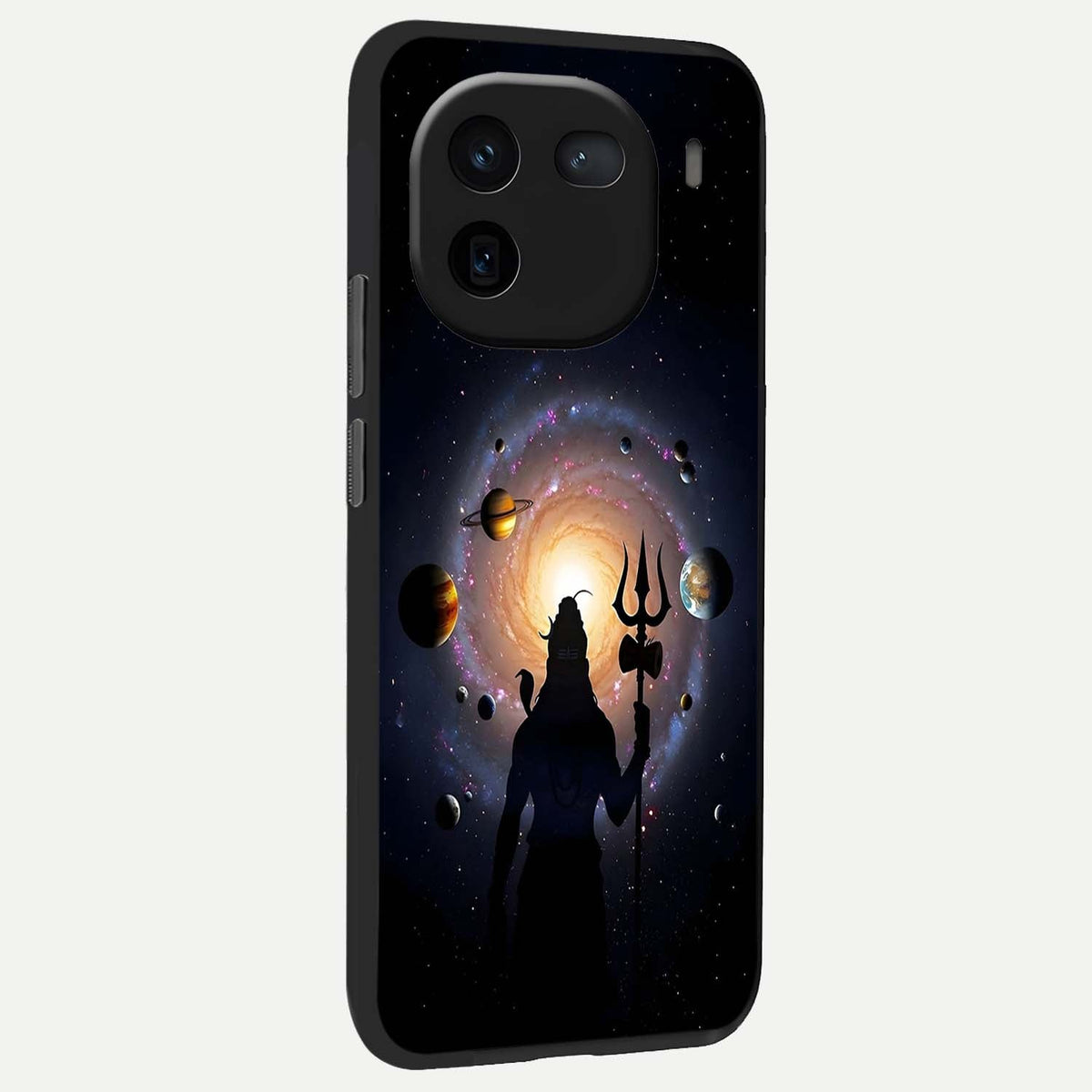  Galactic Shiva Vision back cover For iQOO 12 5G slim fit glass case with vibrant aesthetic design