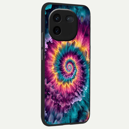  Galactic Spiral Burst back cover For iQOO 12 5G slim fit glass case with vibrant aesthetic design