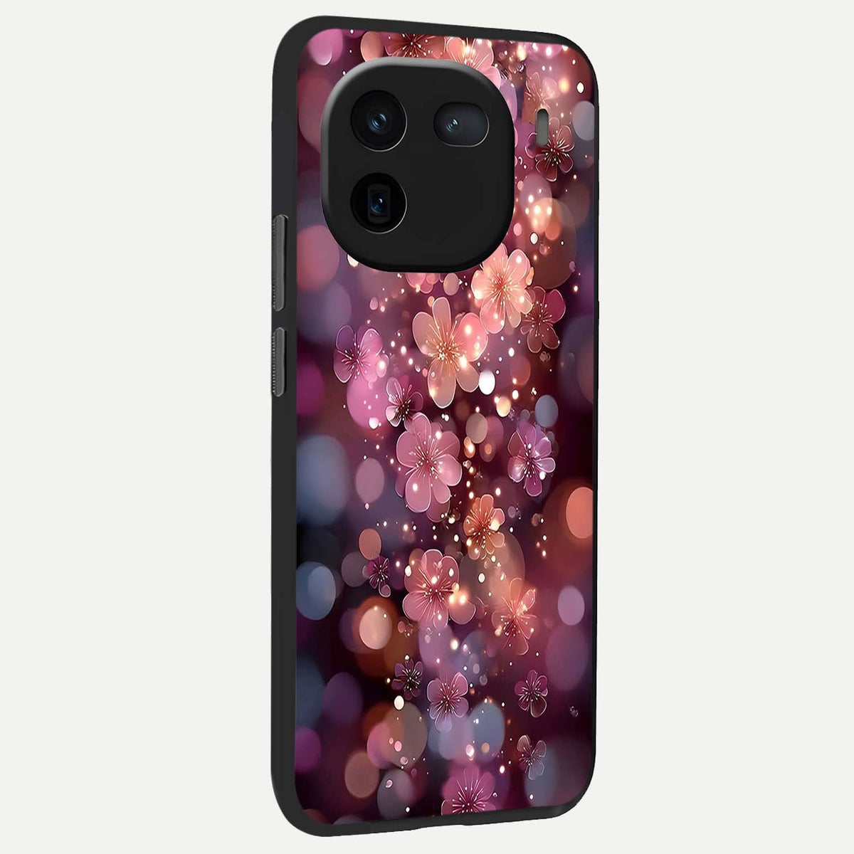  Glowing Petal Bliss back cover For iQOO 12 5G slim fit glass case with vibrant aesthetic design