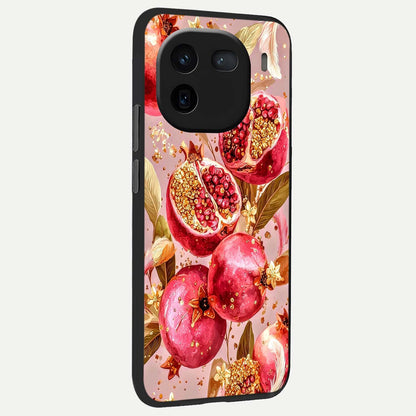  Golden Bloom Glow back cover For iQOO 12 5G slim fit glass case with vibrant aesthetic design