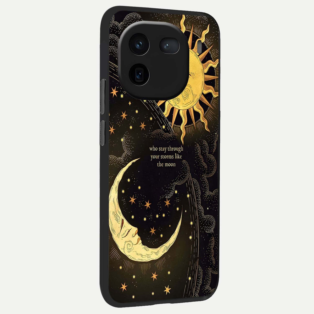  Golden Lunar Love back cover For iQOO 12 5G slim fit glass case with vibrant aesthetic design