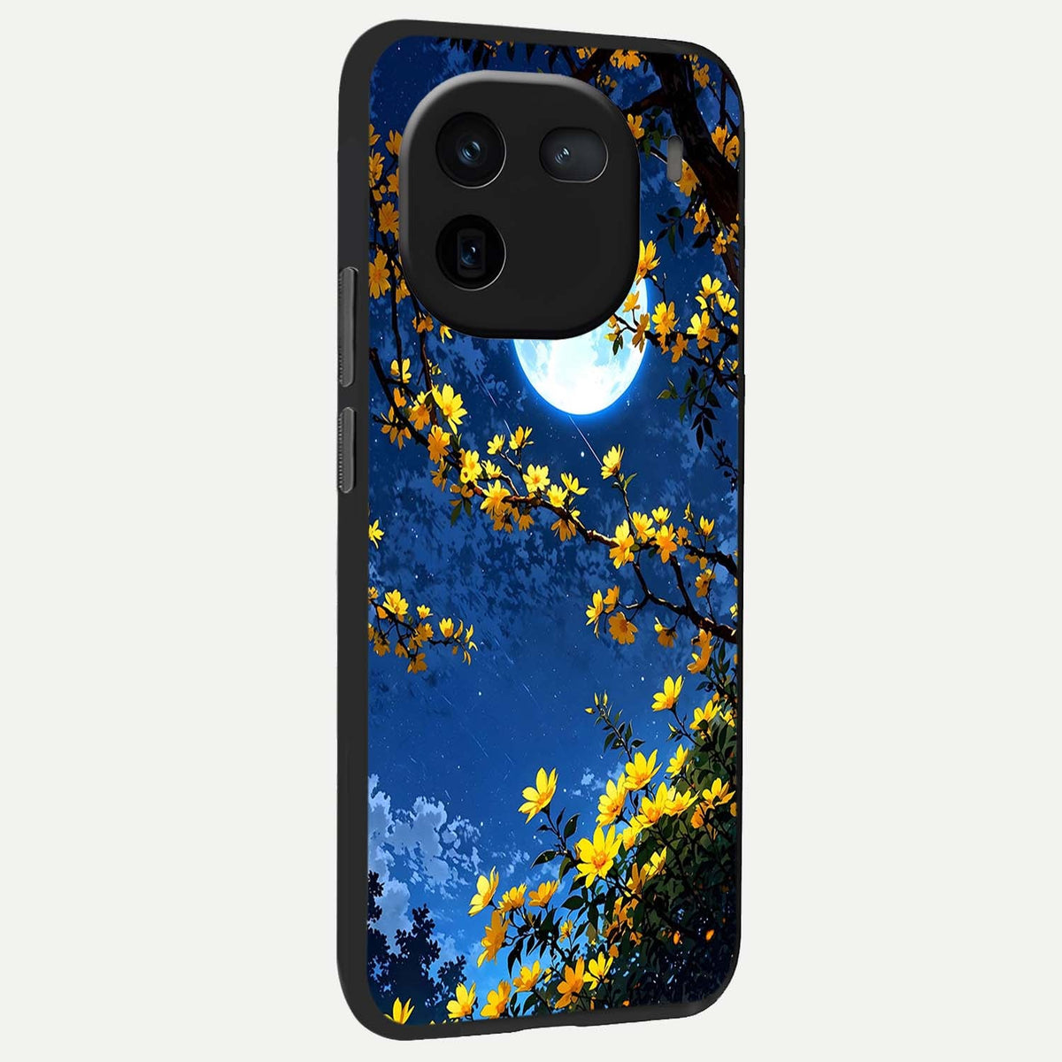  Golden Night Glow back cover For iQOO 12 5G slim fit glass case with vibrant aesthetic design
