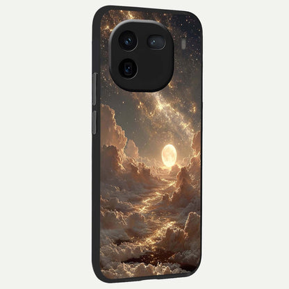  Golden Sky Dream back cover For iQOO 12 5G slim fit glass case with vibrant aesthetic design
