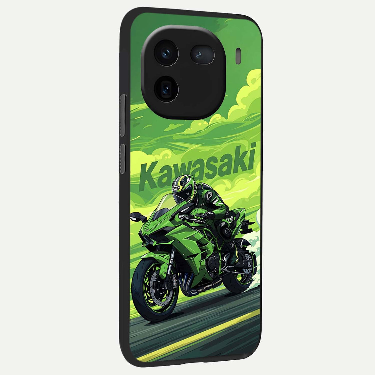  Greenery Sky back cover For iQOO 12 5G slim fit glass case with vibrant aesthetic design