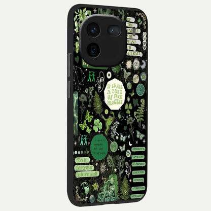  Green Mandala Pattern back cover For iQOO 12 5G slim fit glass case with vibrant aesthetic design