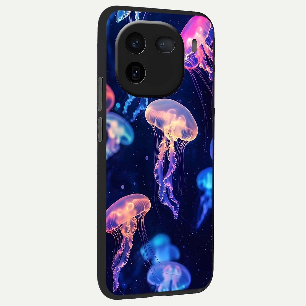  Jellyfish Pattern back cover For iQOO 12 5G slim fit glass case with vibrant aesthetic design