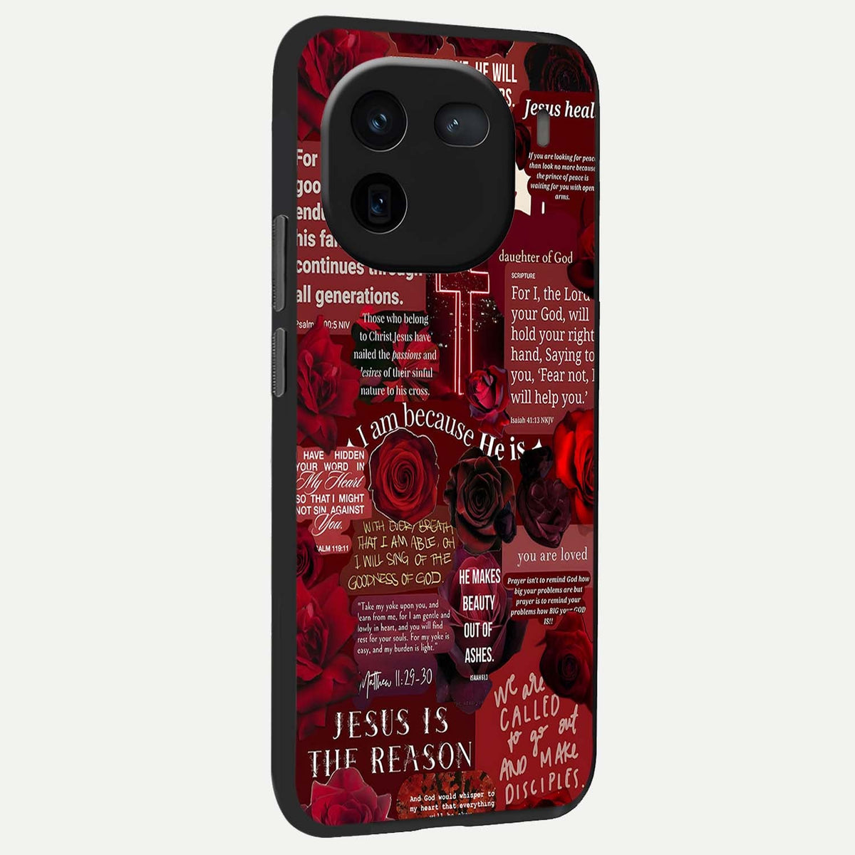  Jesus Love Heals back cover For iQOO 12 5G slim fit glass case with vibrant aesthetic design