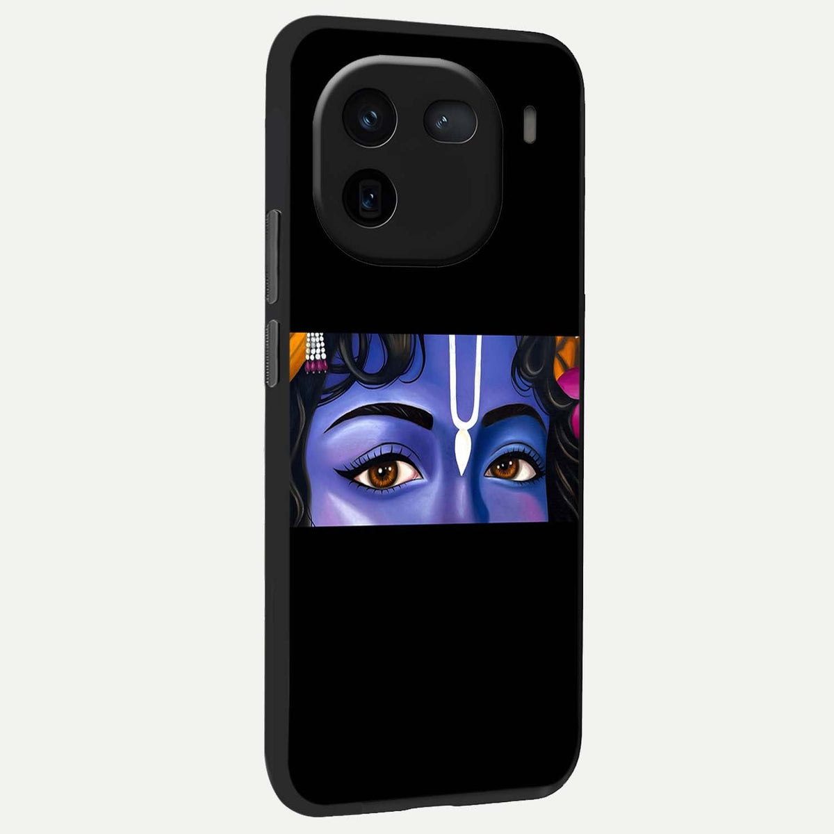  Krishna Eye back cover For iQOO 12 5G slim fit glass case with vibrant aesthetic design