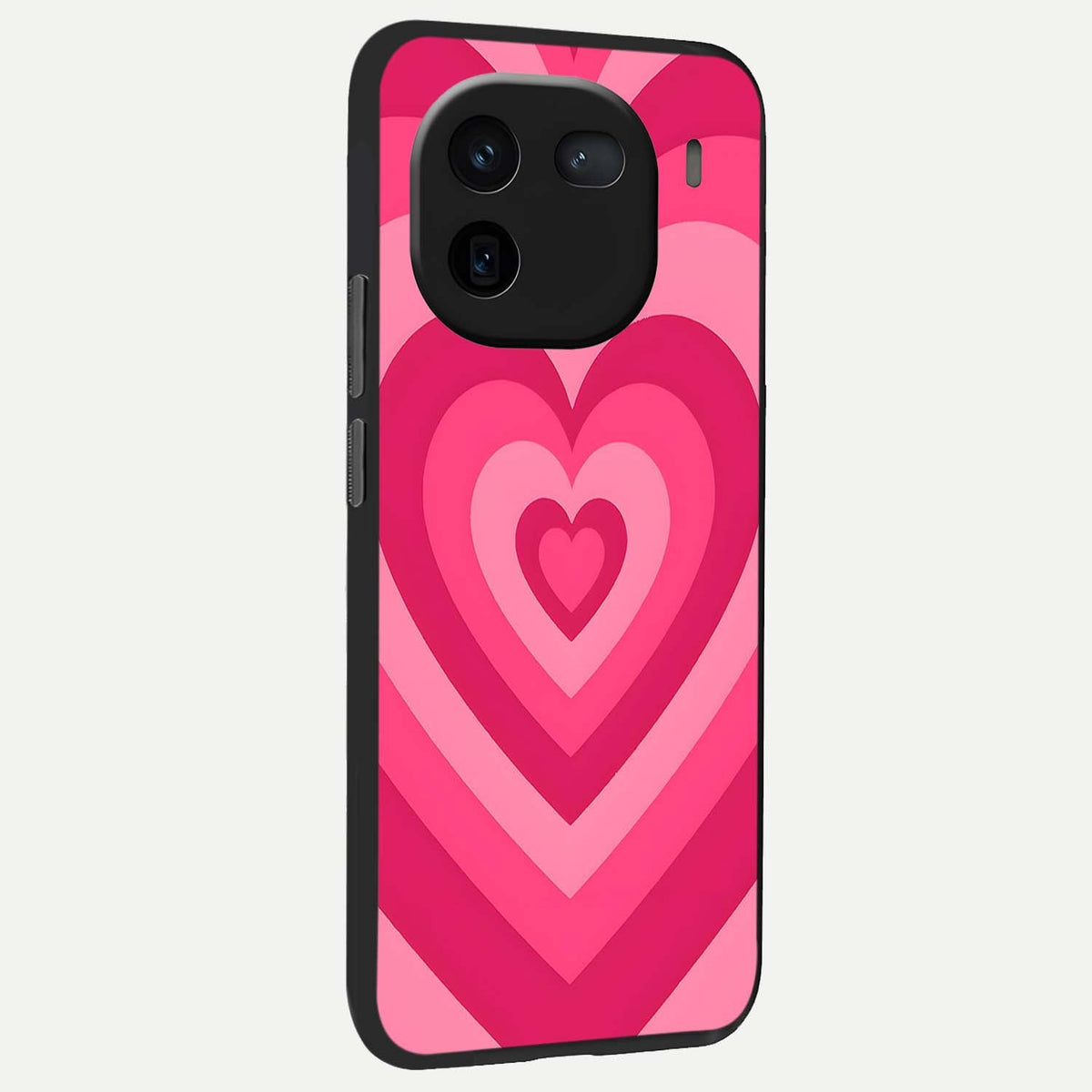  Layered Love Hearts back cover For iQOO 12 5G slim fit glass case with vibrant aesthetic design