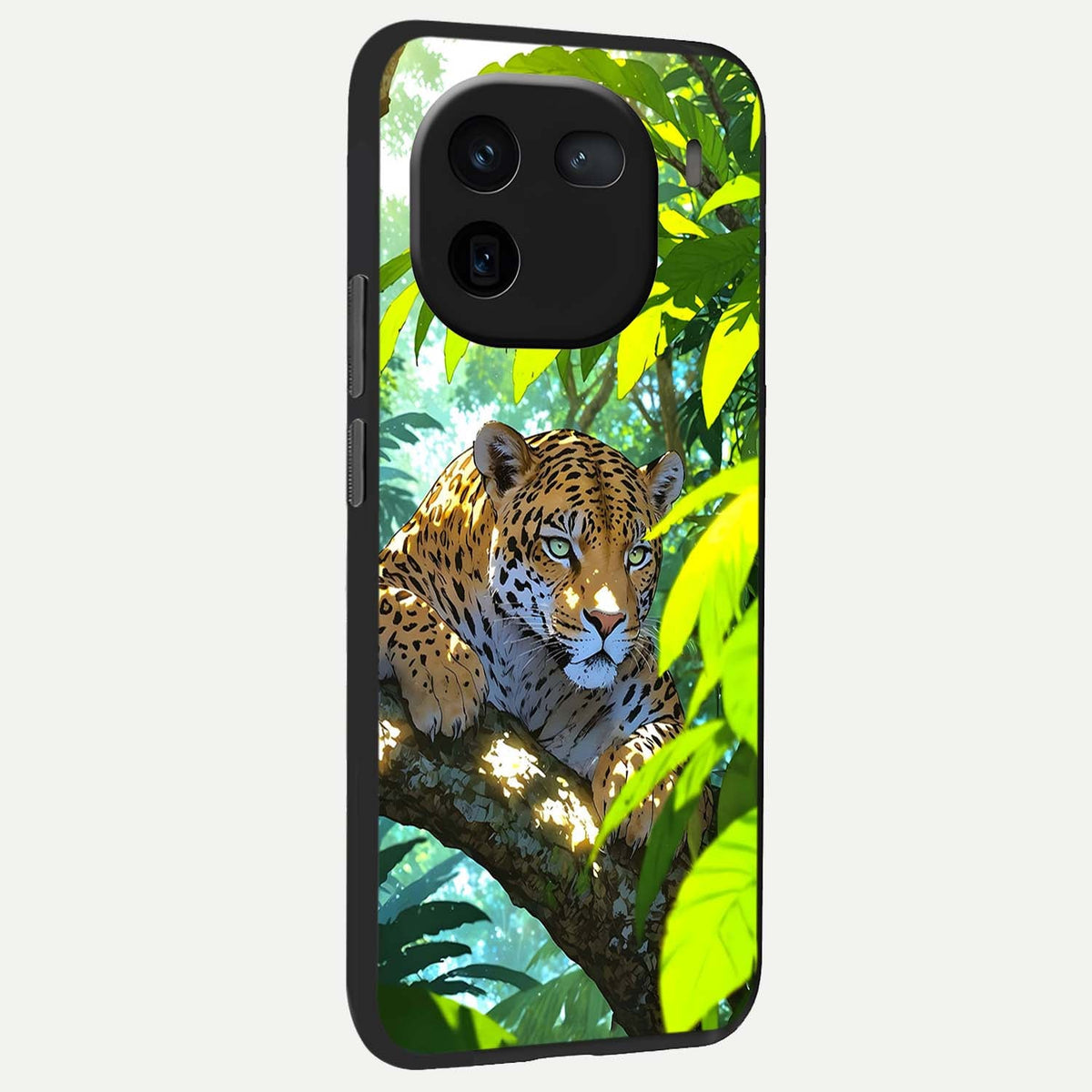  Leopard in Jungle back cover For iQOO 12 5G slim fit glass case with vibrant aesthetic design