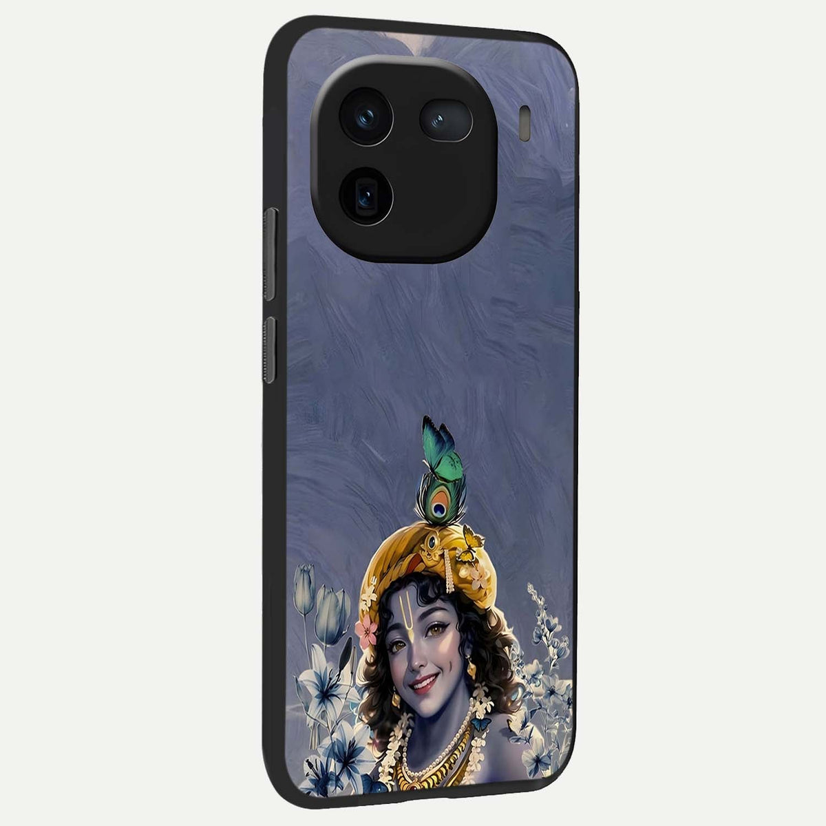  Lord Krishna back cover For iQOO 12 5G slim fit glass case with vibrant aesthetic design