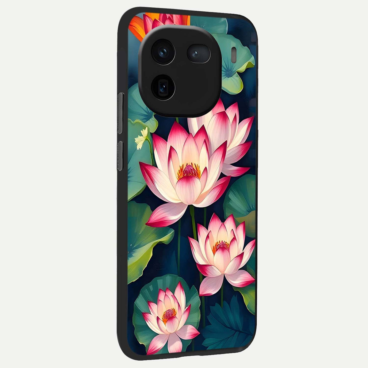  Lotus Dream Serenity back cover For iQOO 12 5G slim fit glass case with vibrant aesthetic design