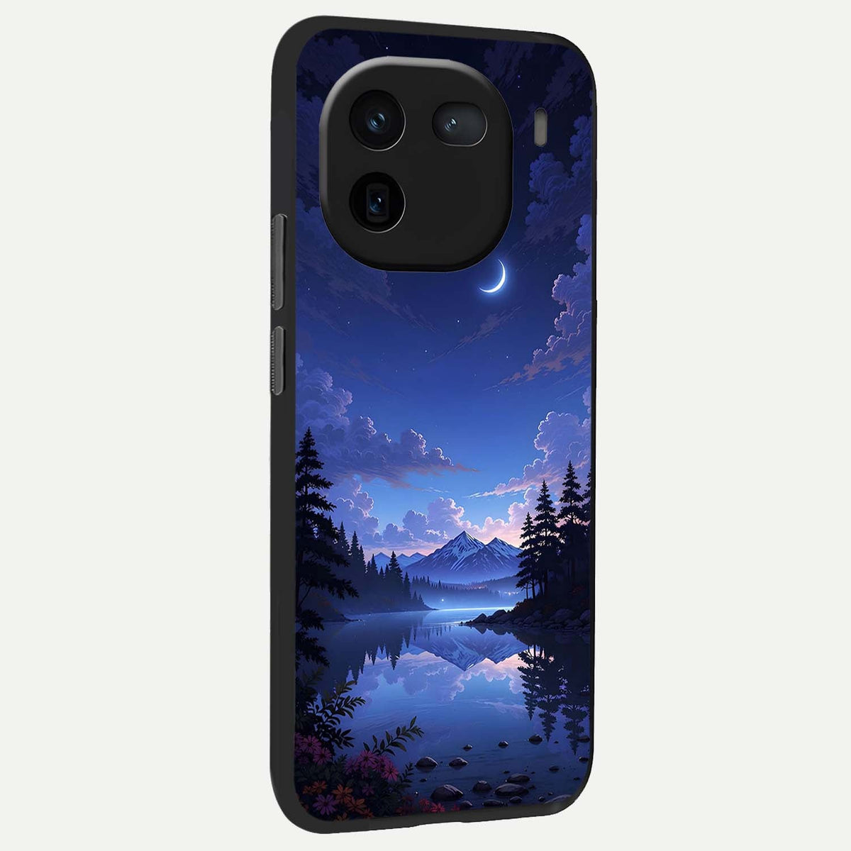  Midnight Lake Peace back cover For iQOO 12 5G slim fit glass case with vibrant aesthetic design