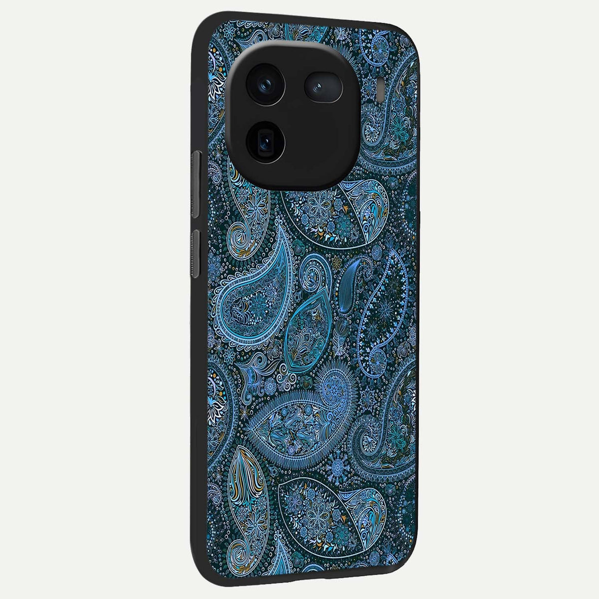  Midnight Paisley Glow back cover For iQOO 12 5G slim fit glass case with vibrant aesthetic design