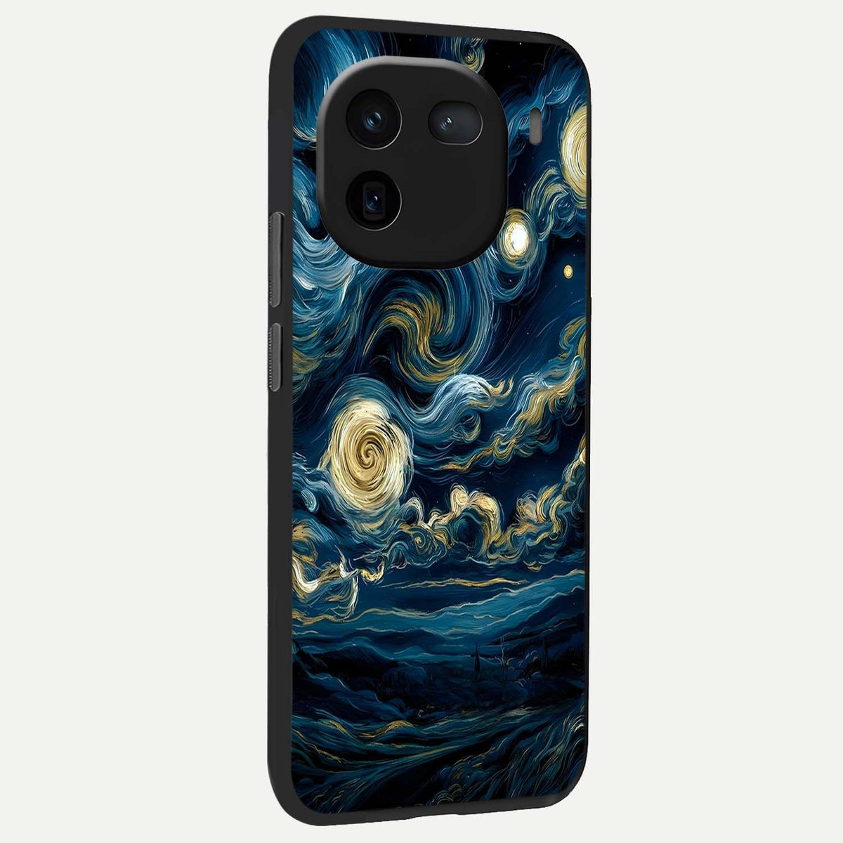  Midnight Sky Whirl back cover For iQOO 12 5G slim fit glass case with vibrant aesthetic design