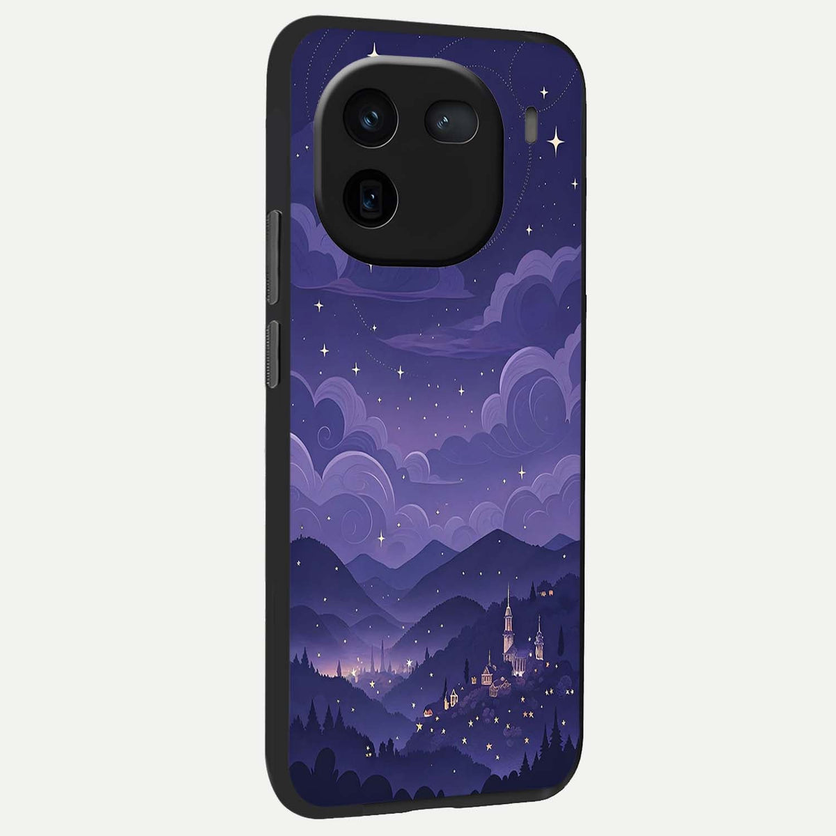  Minimal Night View back cover For iQOO 12 5G slim fit glass case with vibrant aesthetic design