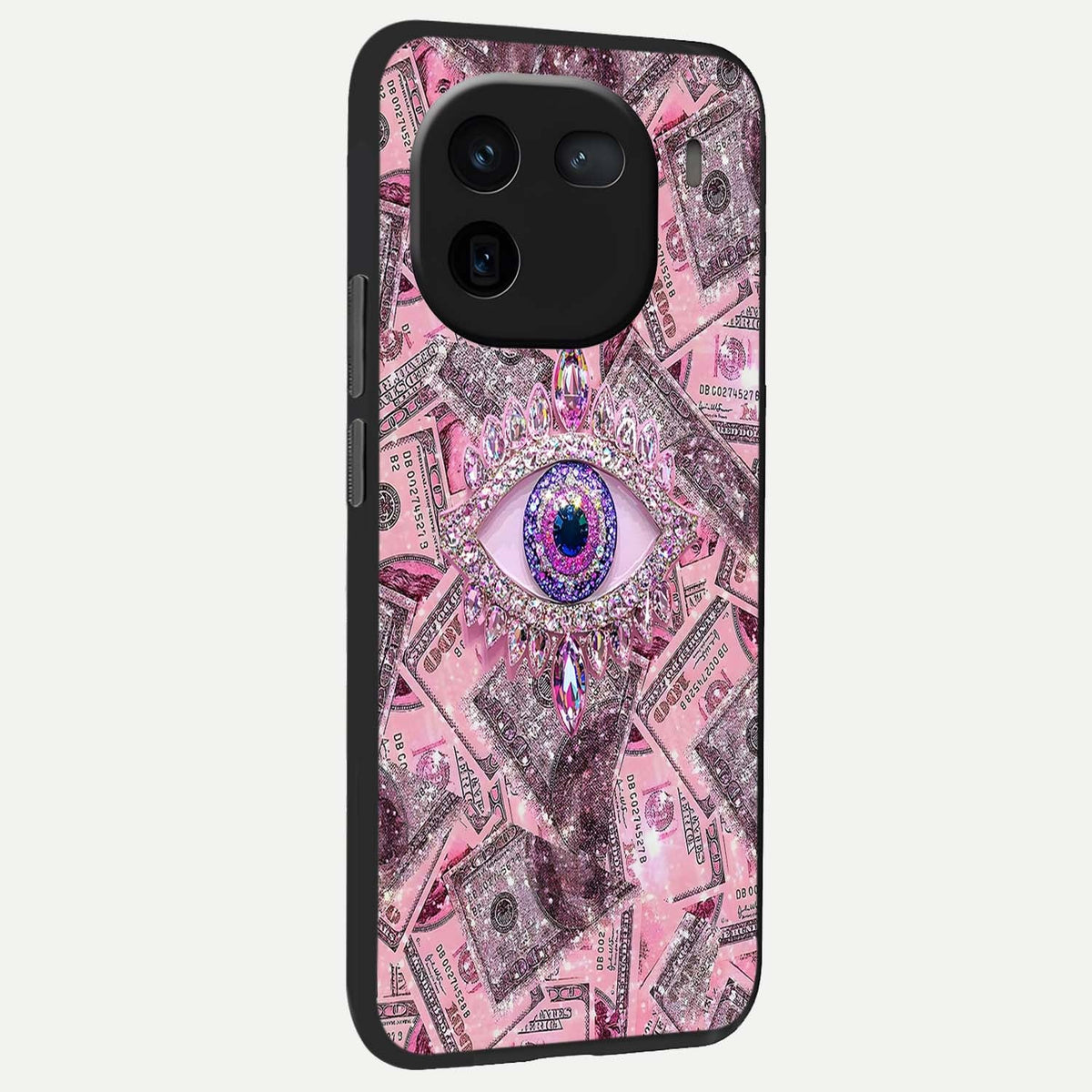  Money Eye Luxe back cover For iQOO 12 5G slim fit glass case with vibrant aesthetic design
