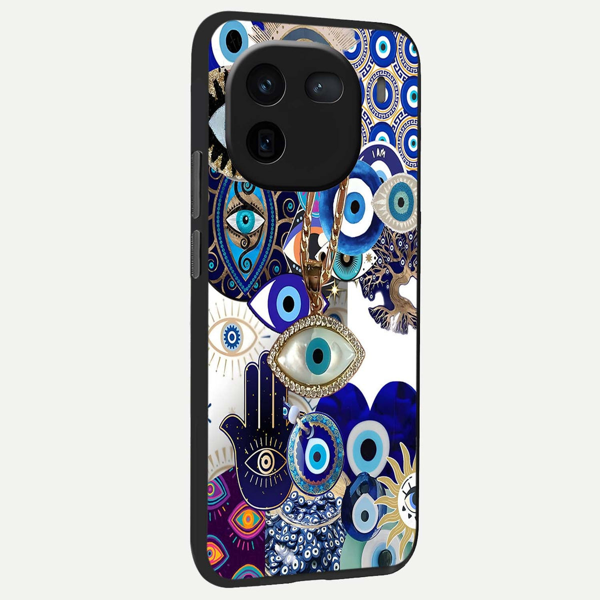  Mystic Charm Eye back cover For iQOO 12 5G slim fit glass case with vibrant aesthetic design