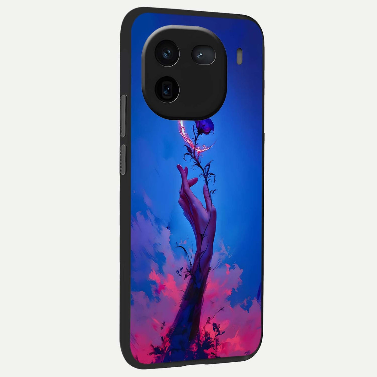  Mystic Hand back cover For iQOO 12 5G slim fit glass case with vibrant aesthetic design