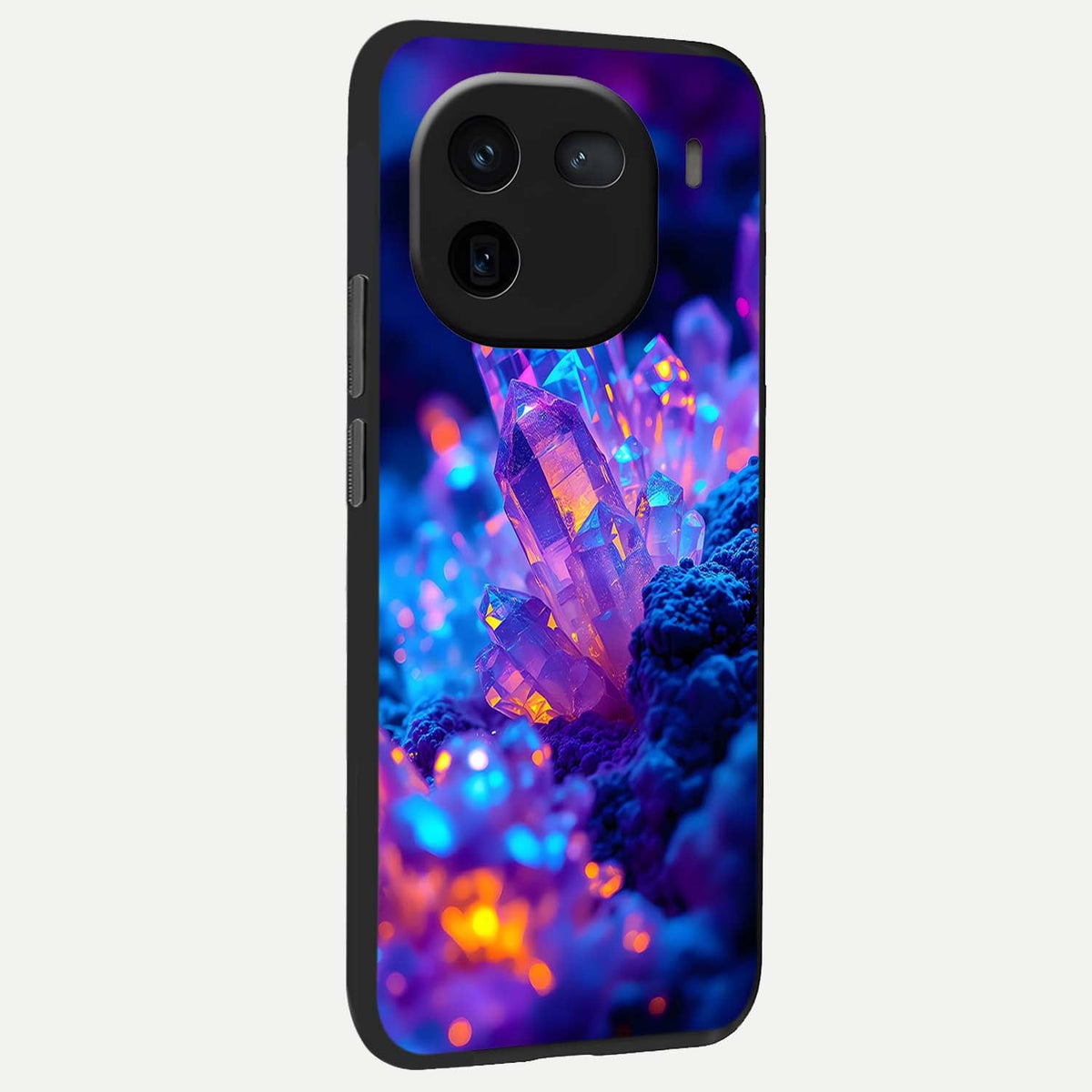  Neon Aura Shards back cover For iQOO 12 5G slim fit glass case with vibrant aesthetic design
