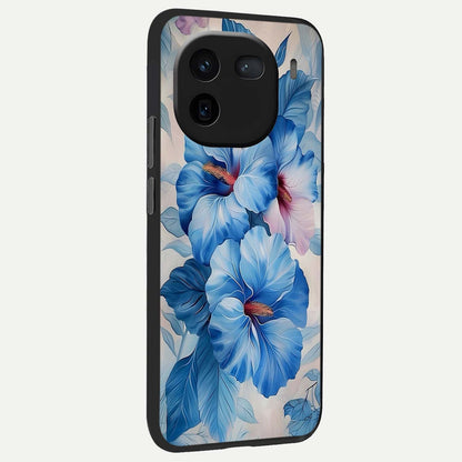  Ocean Hibiscus Grace back cover For iQOO 12 5G slim fit glass case with vibrant aesthetic design