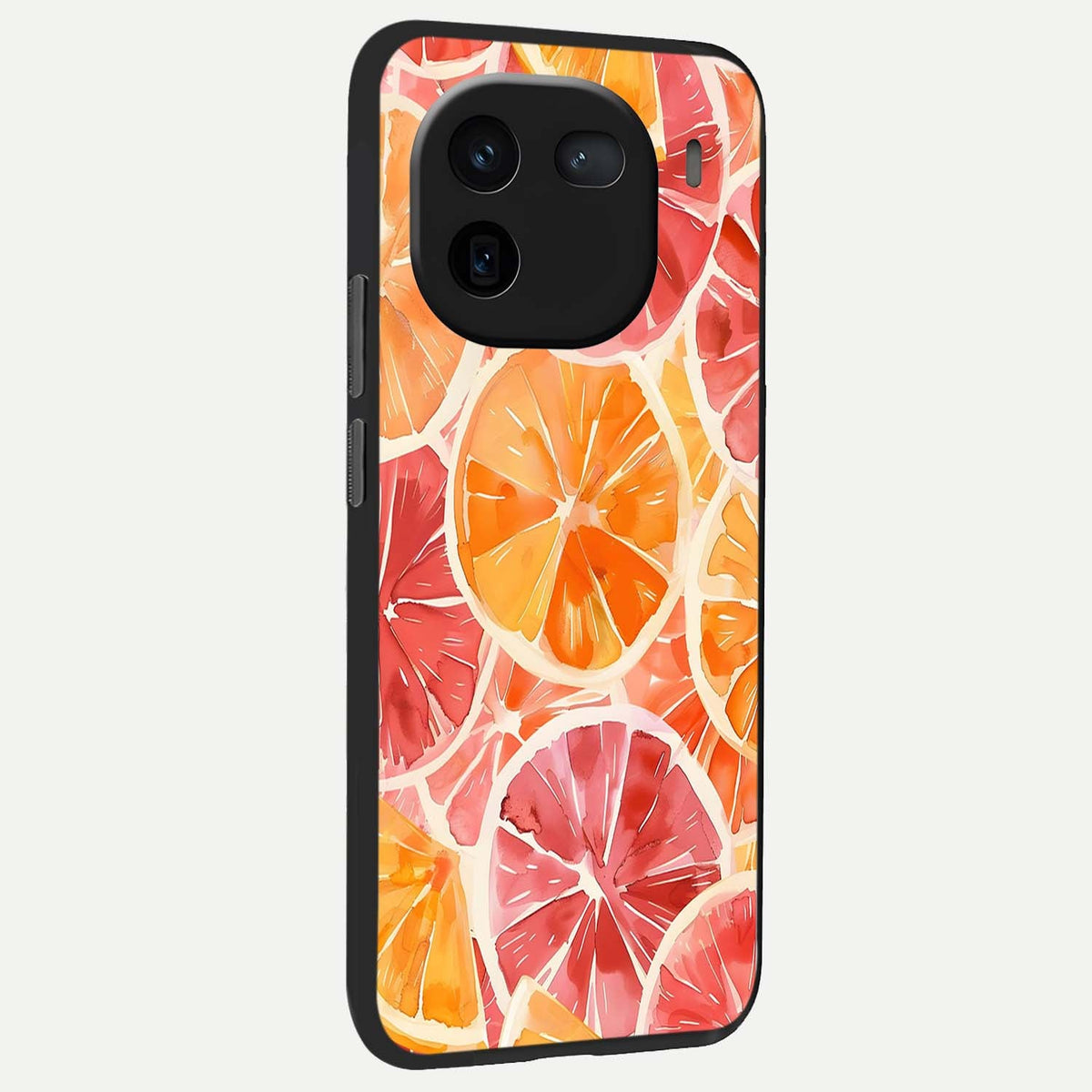  Orange Fruits Pattern back cover For iQOO 12 5G slim fit glass case with vibrant aesthetic design