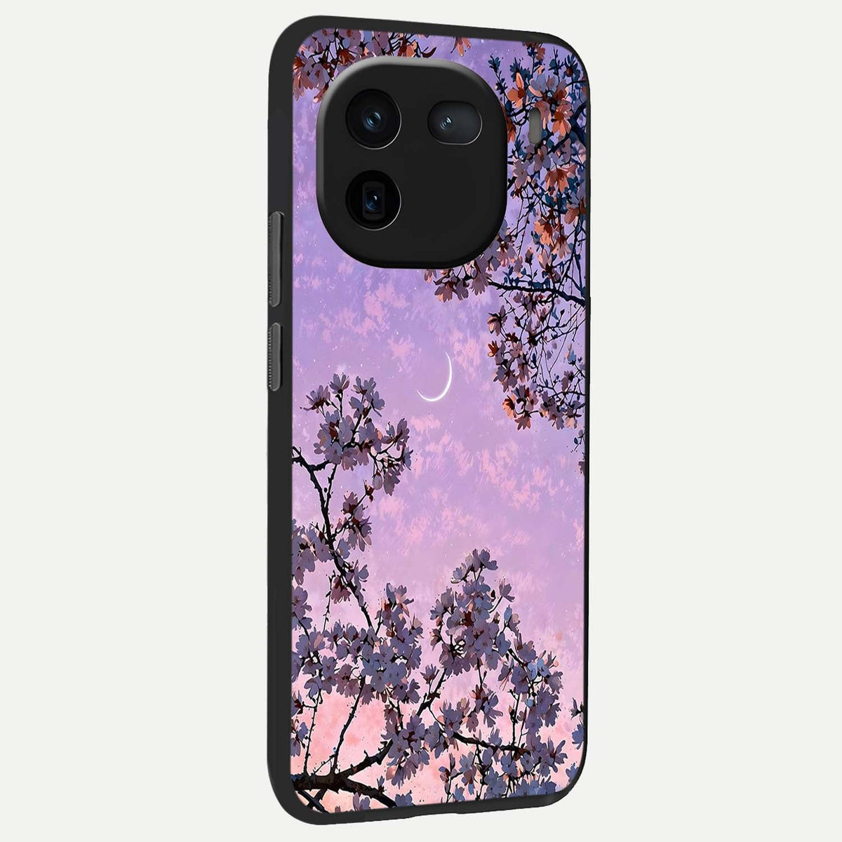  Purple Serenity Moon back cover For iQOO 12 5G slim fit glass case with vibrant aesthetic design