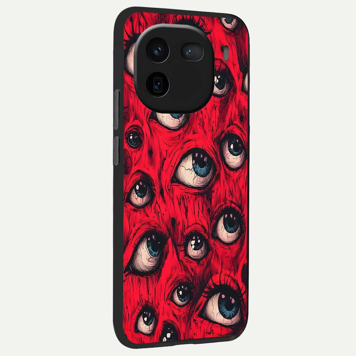  Red Eyes Pattern back cover For iQOO 12 5G slim fit glass case with vibrant aesthetic design