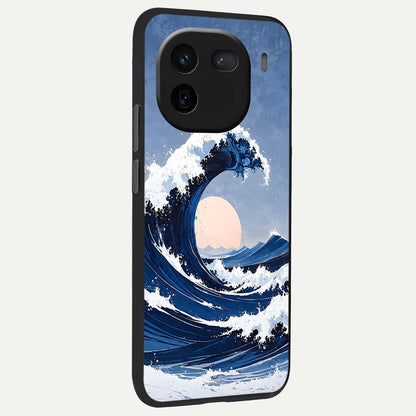  Rising Tide Power back cover For iQOO 12 5G slim fit glass case with vibrant aesthetic design