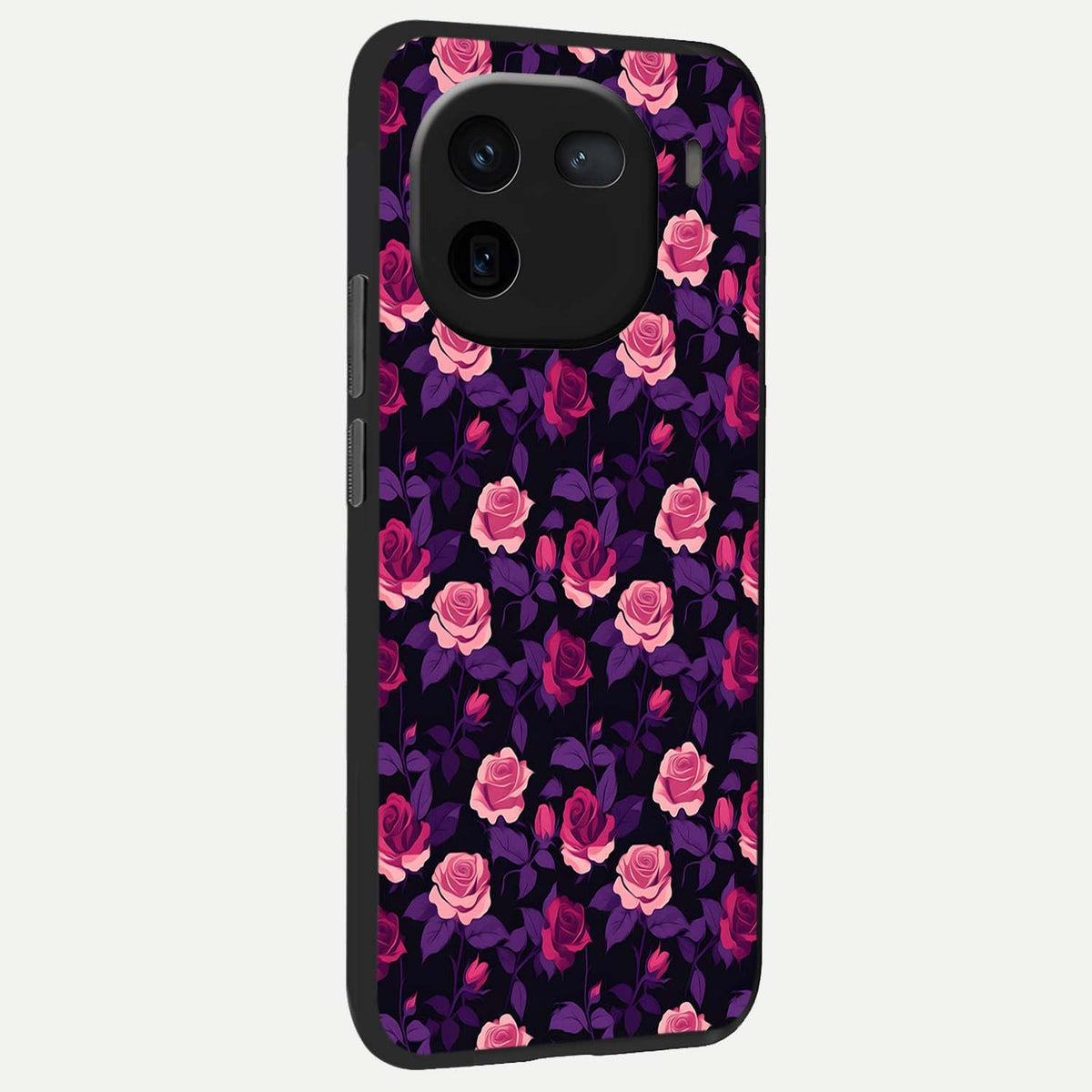  Rose Garden Twilight back cover For iQOO 12 5G slim fit glass case with vibrant aesthetic design