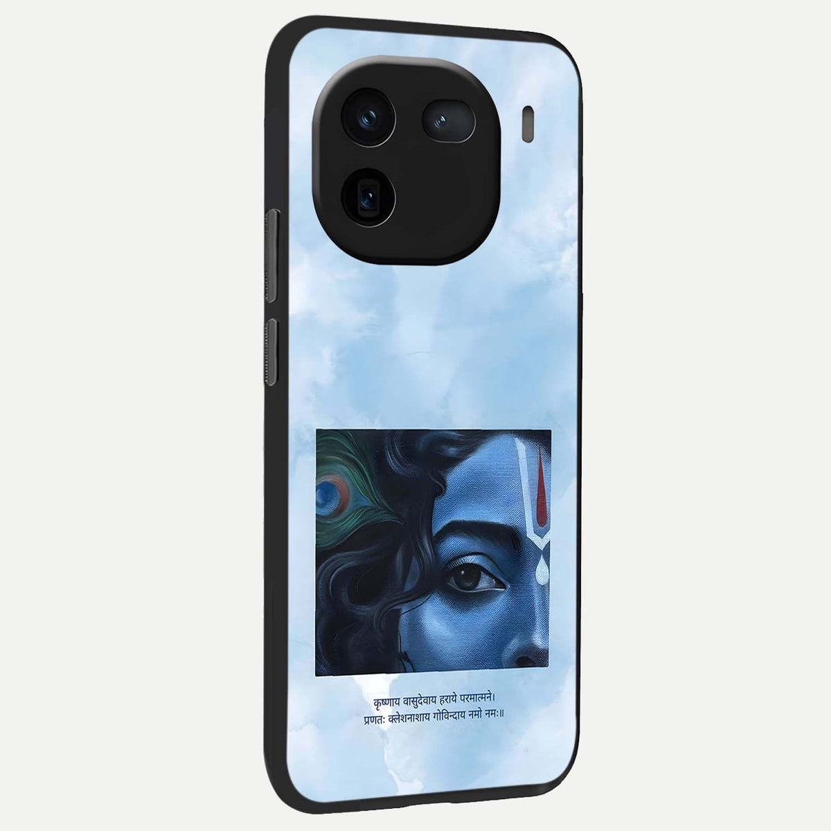  Spiritual Krishna back cover For iQOO 12 5G slim fit glass case with vibrant aesthetic design