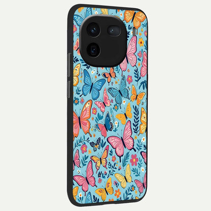  Spring Wing Garden back cover For iQOO 12 5G slim fit glass case with vibrant aesthetic design