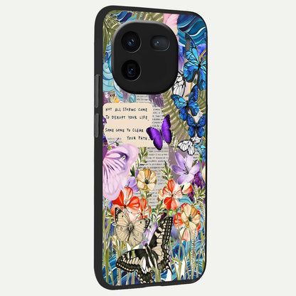  Storm Path Bloom back cover For iQOO 12 5G slim fit glass case with vibrant aesthetic design