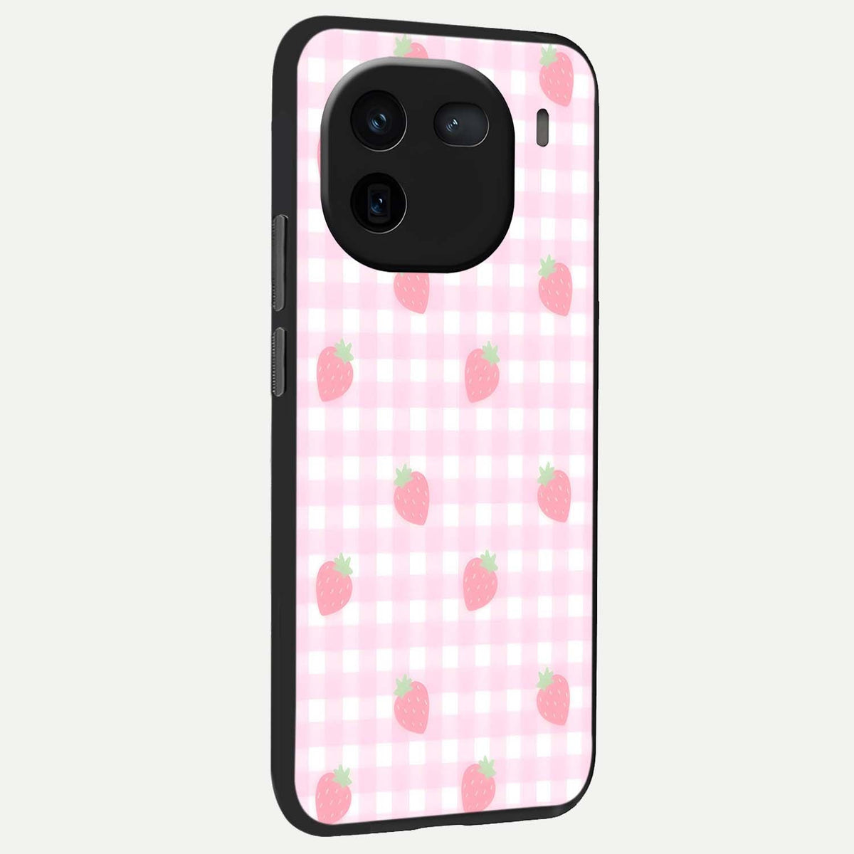  Strawberry Picnic Love back cover For iQOO 12 5G slim fit glass case with vibrant aesthetic design
