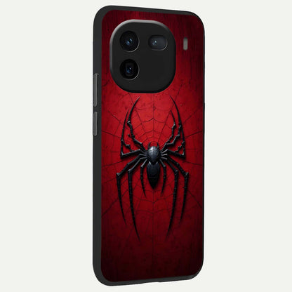  Superhero Web Emblem back cover For iQOO 12 5G slim fit glass case with vibrant aesthetic design