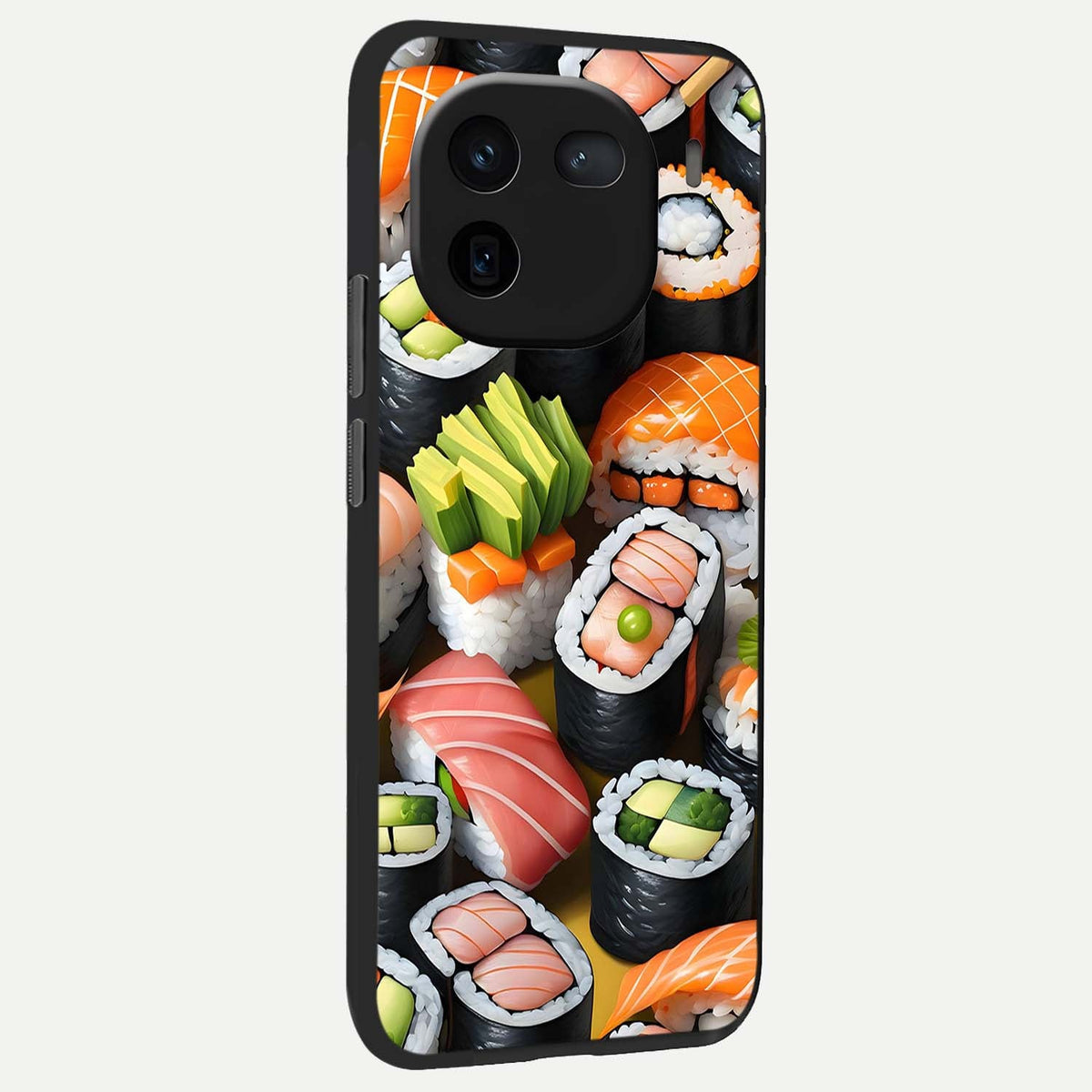  Sushi Food Pattern back cover For iQOO 12 5G slim fit glass case with vibrant aesthetic design