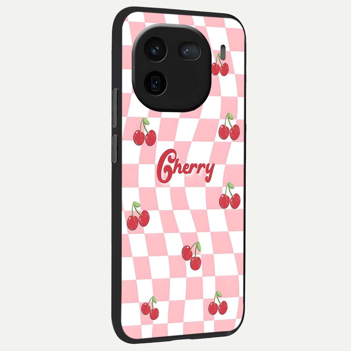  Sweet Cherry Vibes back cover For iQOO 12 5G slim fit glass case with vibrant aesthetic design