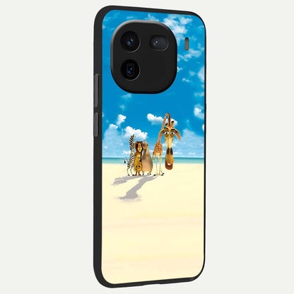  Tropical Fun Squad back cover For iQOO 12 5G slim fit glass case with vibrant aesthetic design