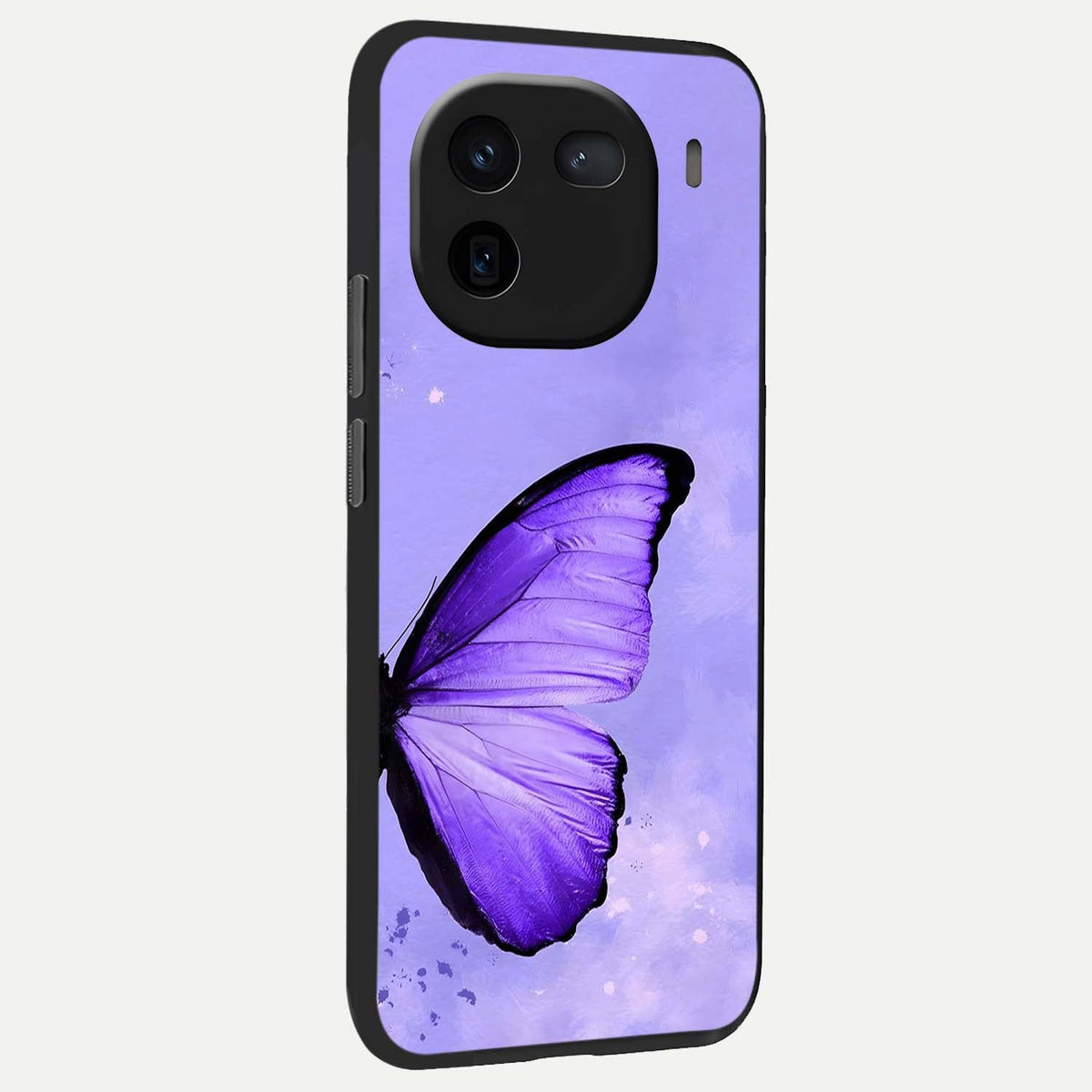  Violet Dream Wing back cover For iQOO 12 5G slim fit glass case with vibrant aesthetic design