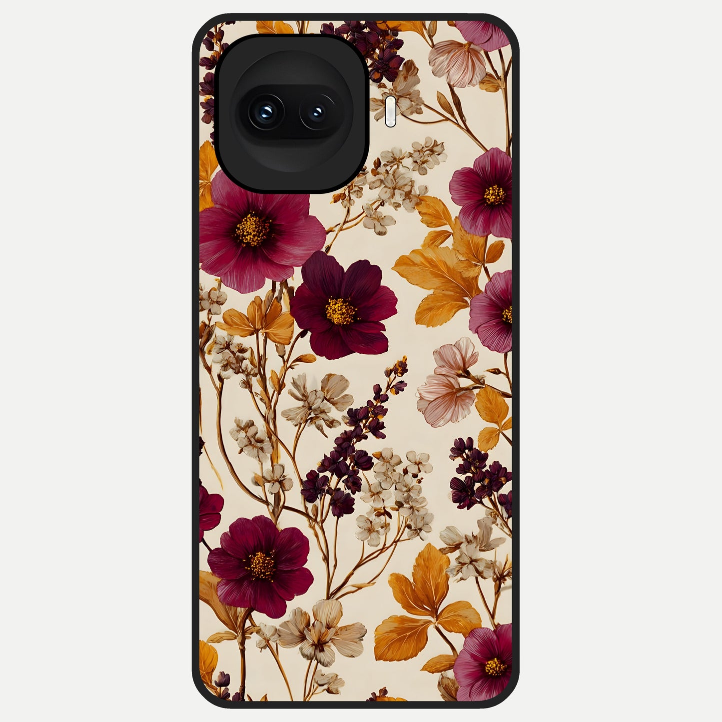  Autumn Wine Bloom Glass Case for iQOO 15R back cover – full design glossy printed glass finish
